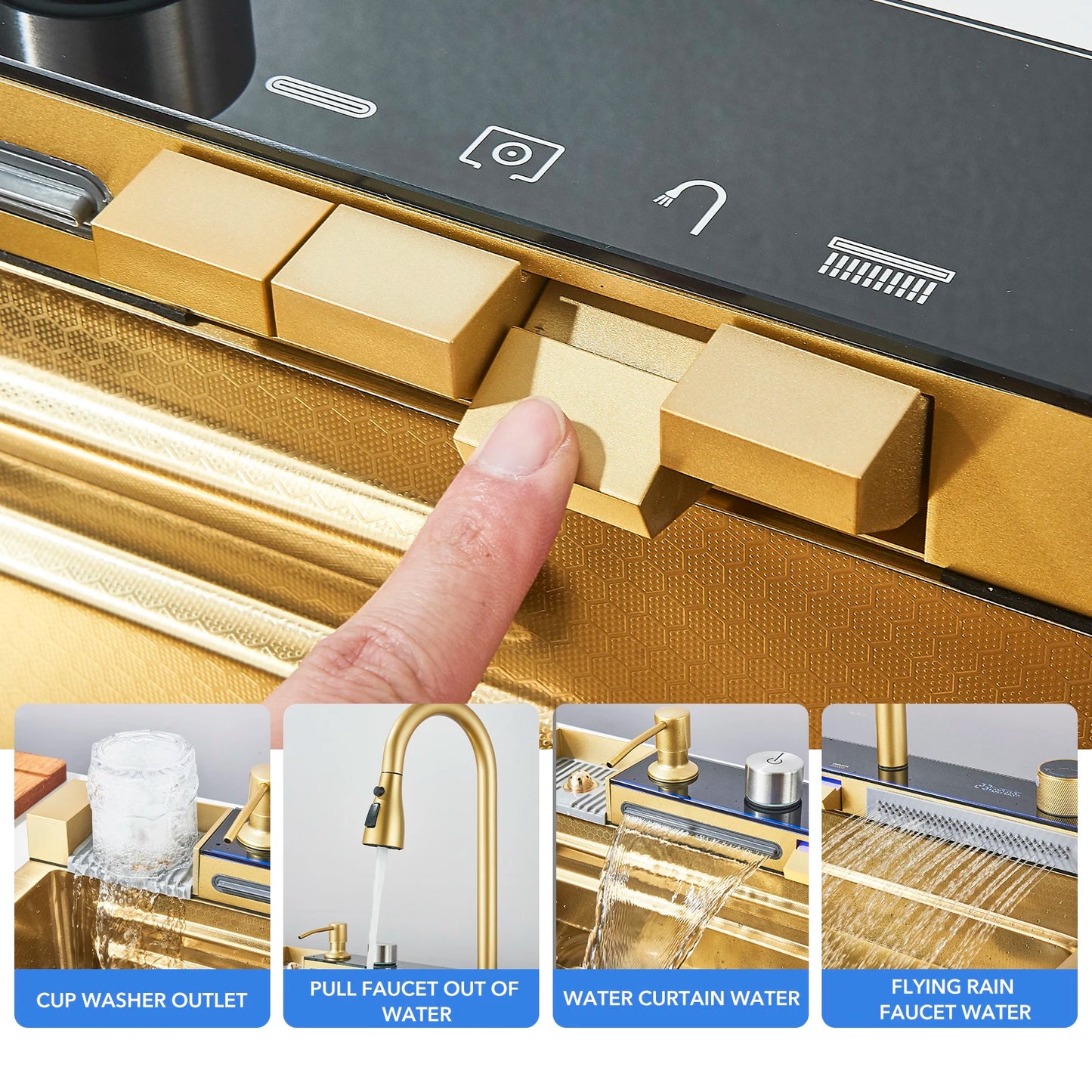 Best price on digital display waterfall kitchen sink