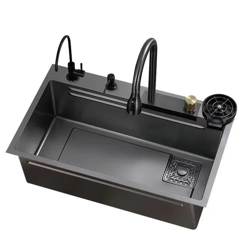 Modern black stainless steel kitchen sink for sale
