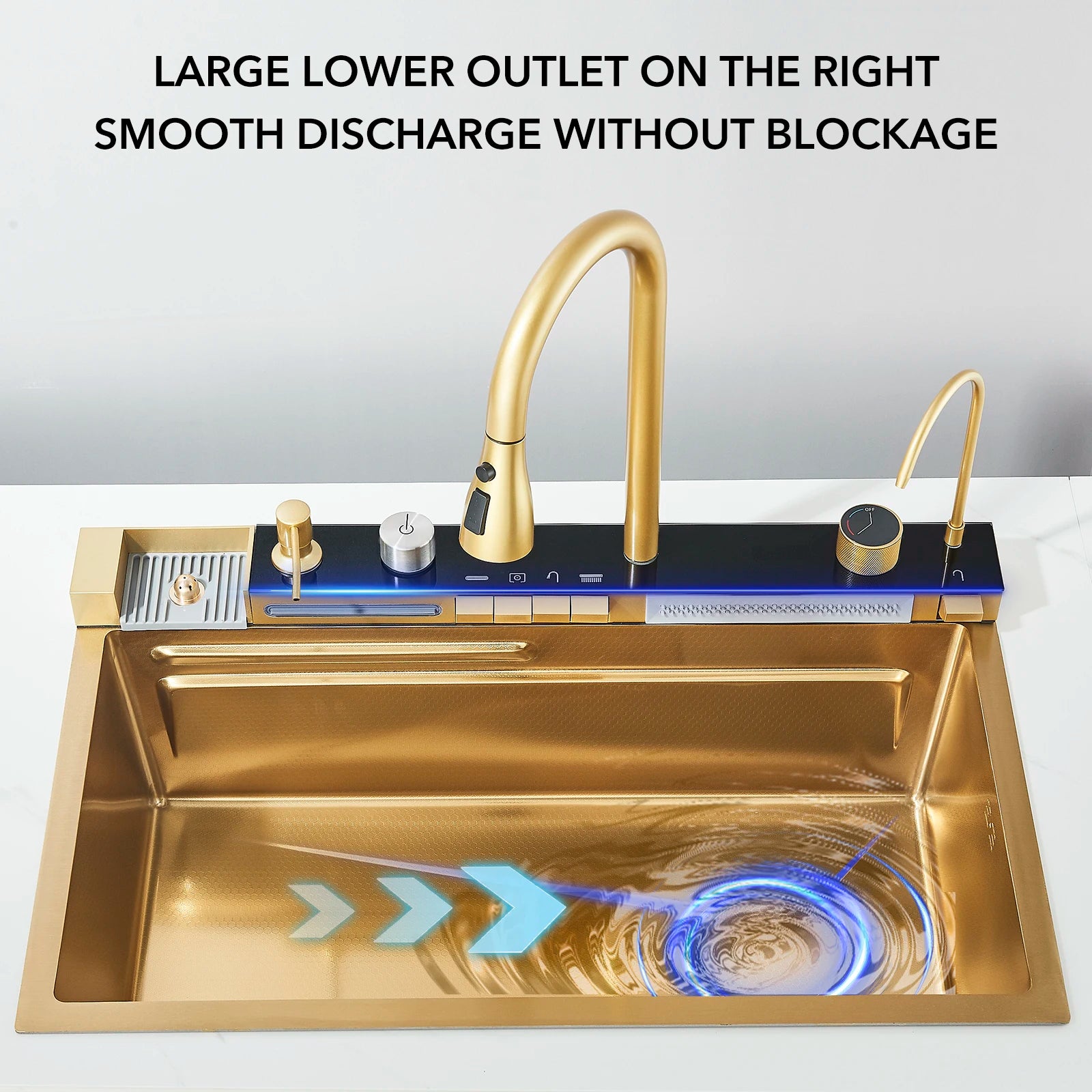 Order waterfall kitchen sink with digital display online