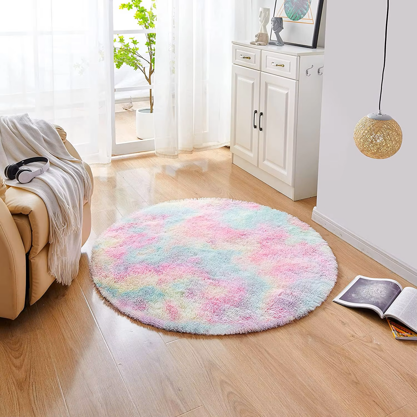 Modern Round Rainbow Rugs