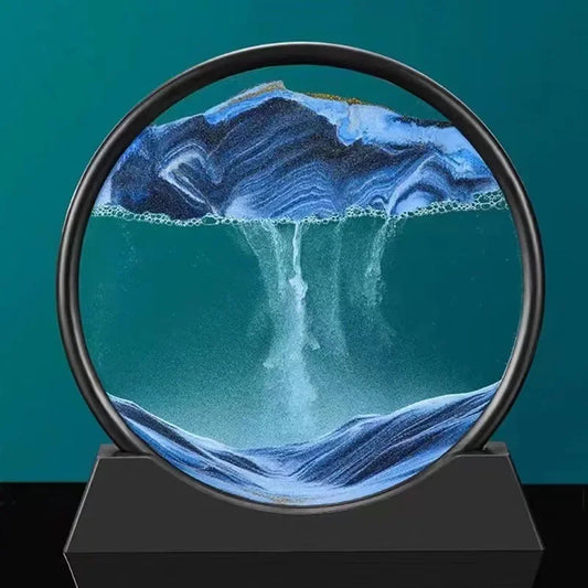 3D Sand Painting Round Glass