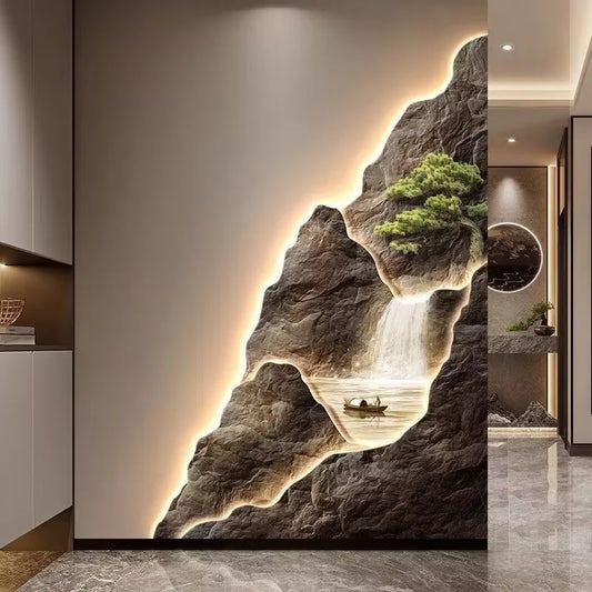 Rock Cliff 3D Wall Decor Light