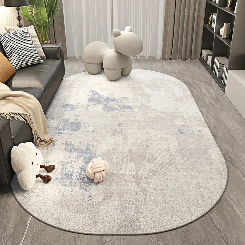 Oval Shape Modern Washable Rugs