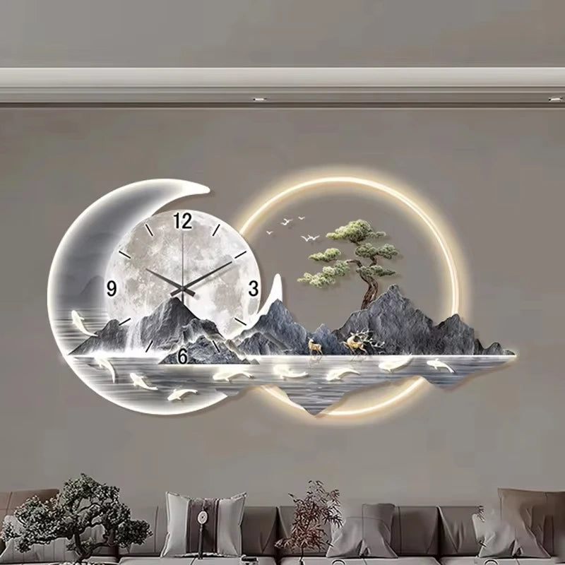 Clock with 3D Wall Decor Sculpture