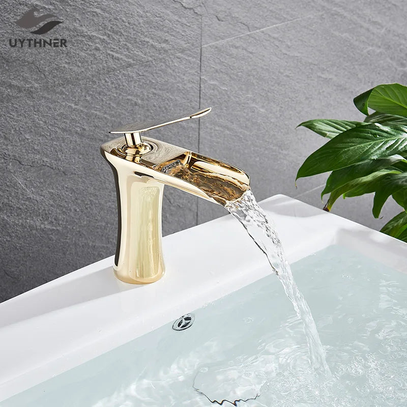 basin faucet gold