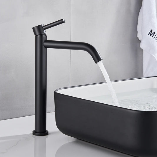 black basin faucet