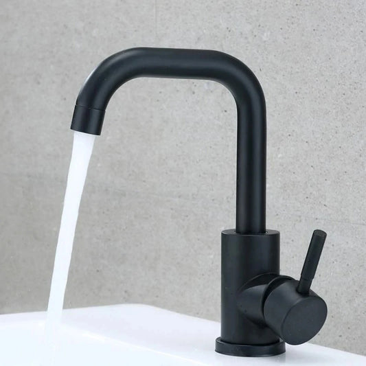 black industrial bathroom faucet​