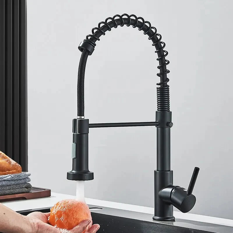 black industrial kitchen faucet​