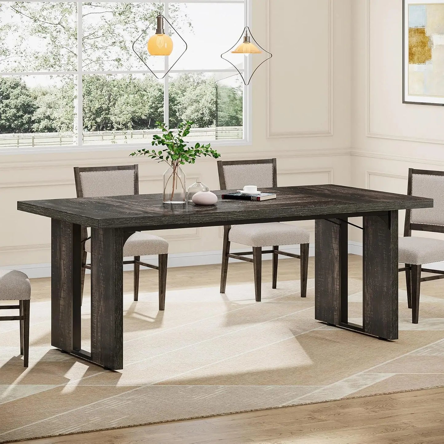 black rustic farmhouse dining table​