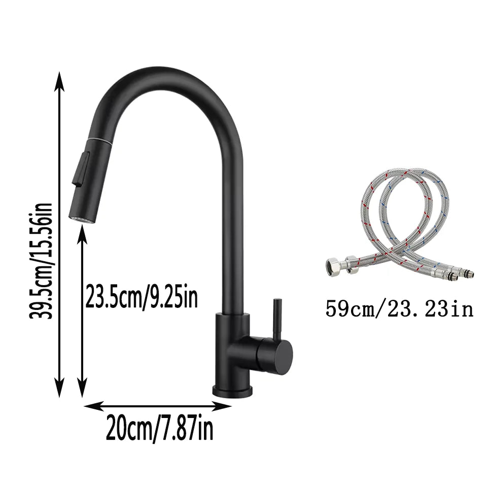 black stainless steel kitchen faucet​