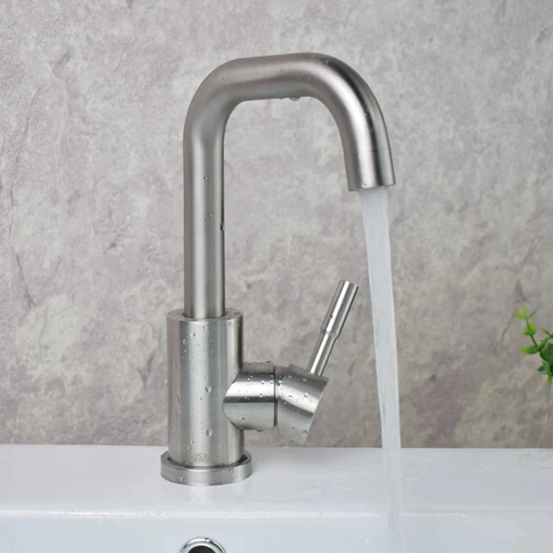 chrome industrial kitchen faucet