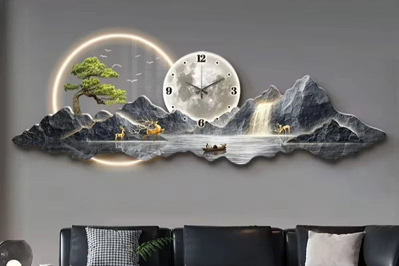 clock 3d wall art panels