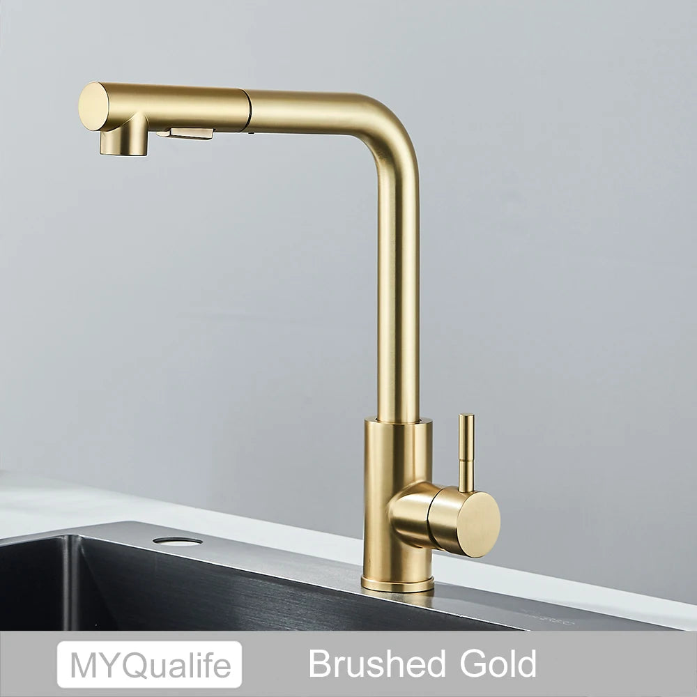 gold faucet kitchen​