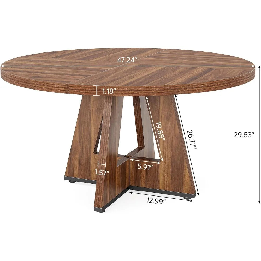 large round wood dining table​