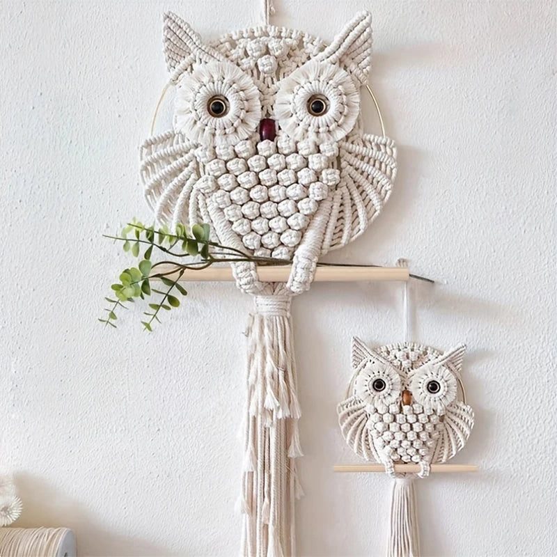 owl macrame wall decor