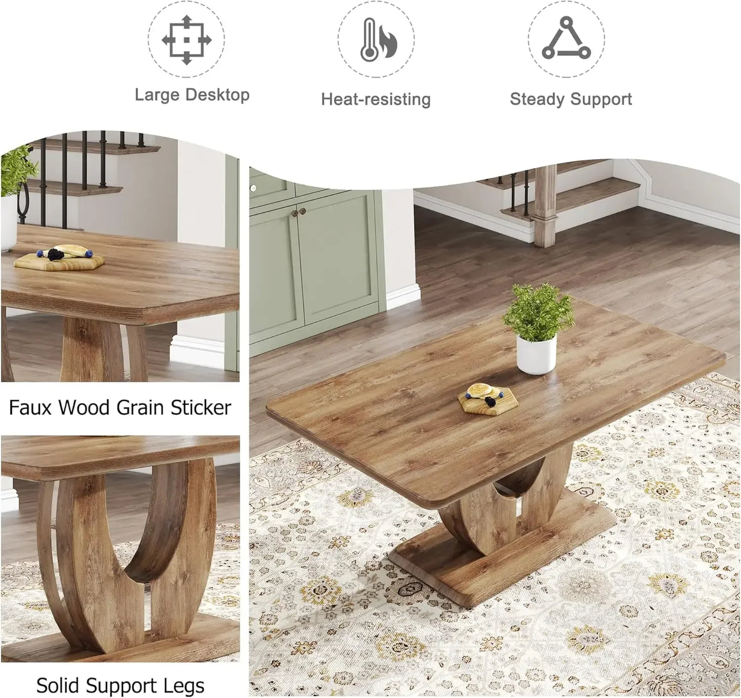 pedestal rectangular dining table