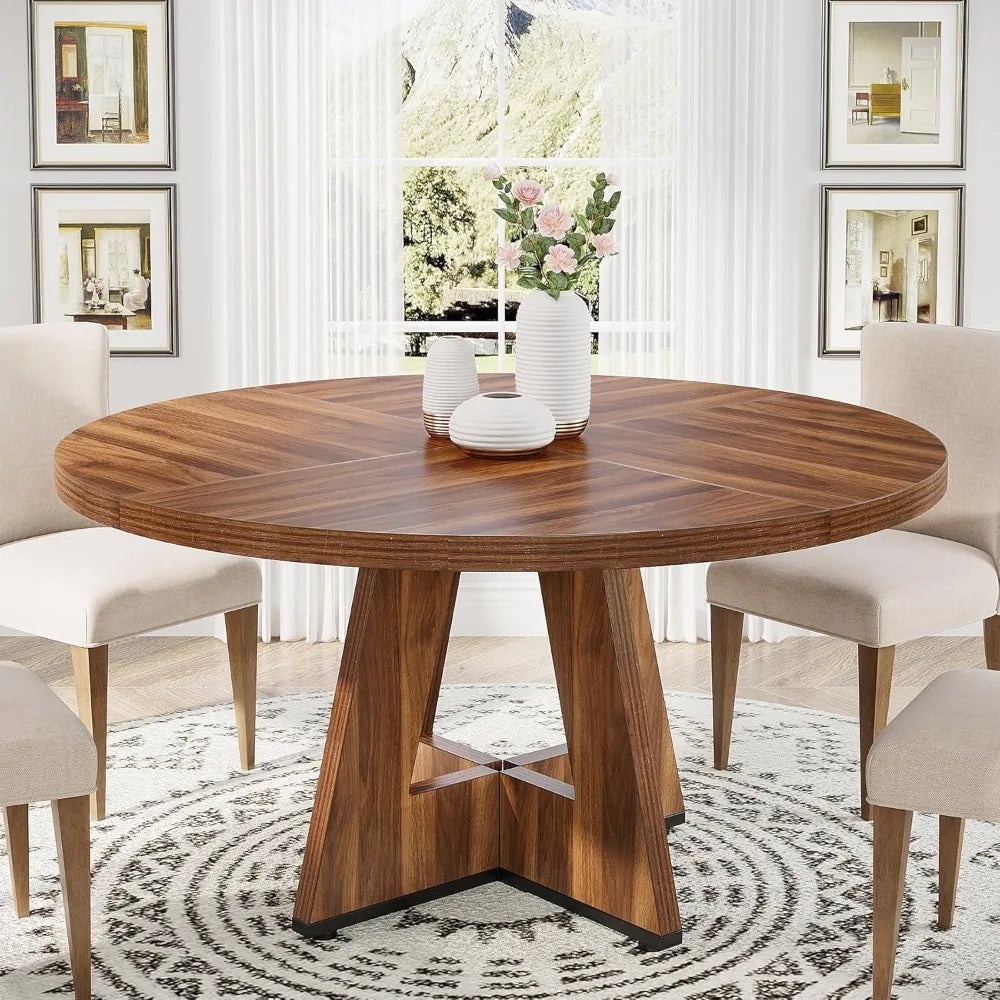 round pedestal dining table wood